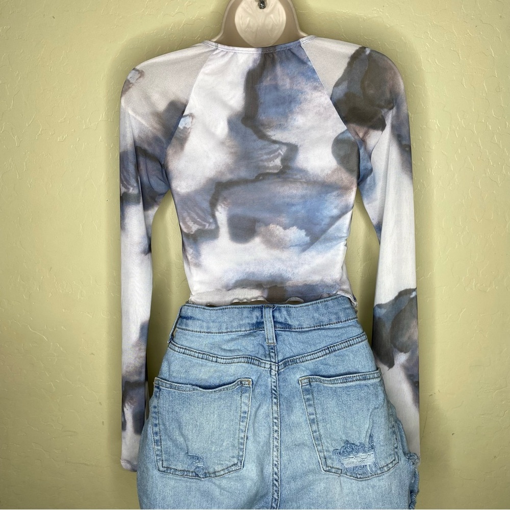 Stylish Abstract Long Sleeve Women's Top Size S Small - Picture 8 of 12